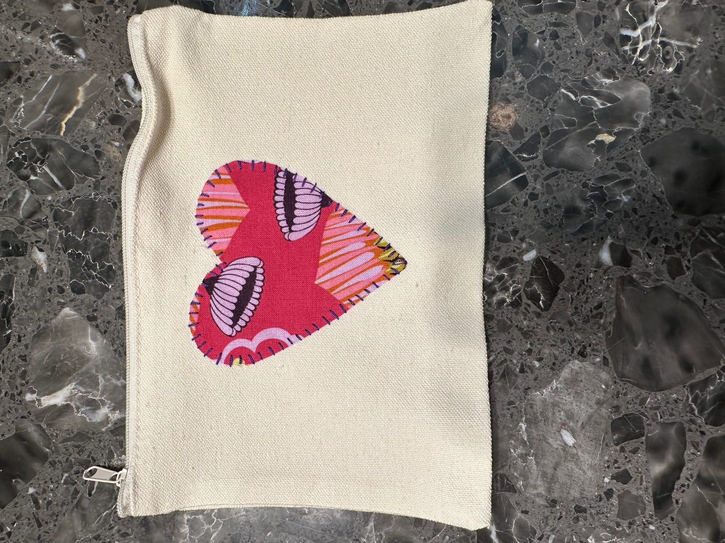 Medium Appliqué Zipper Pouch